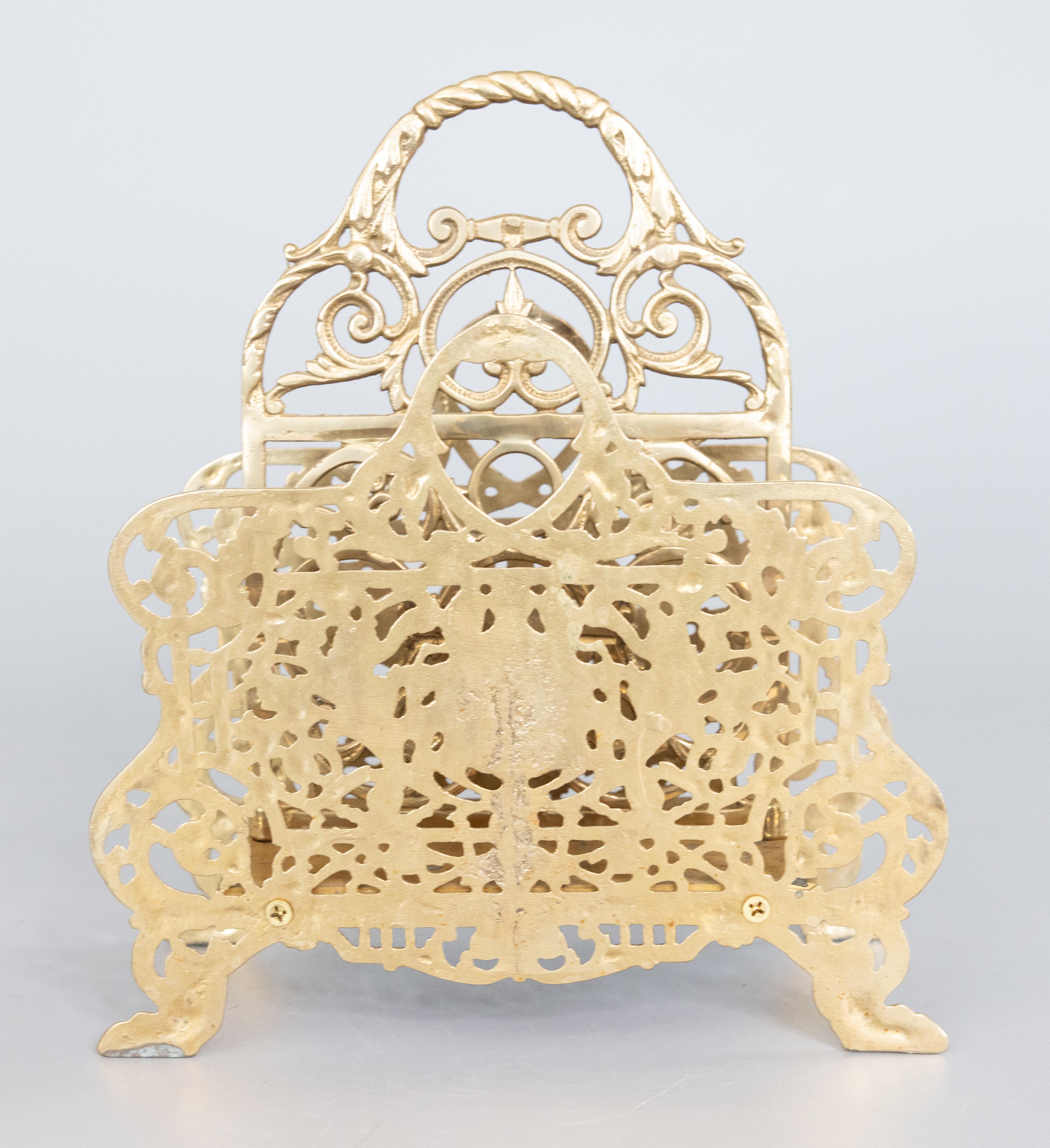Ottone Grande portalettere in ottone in stile Art Nouveau, 1950 circa in vendita