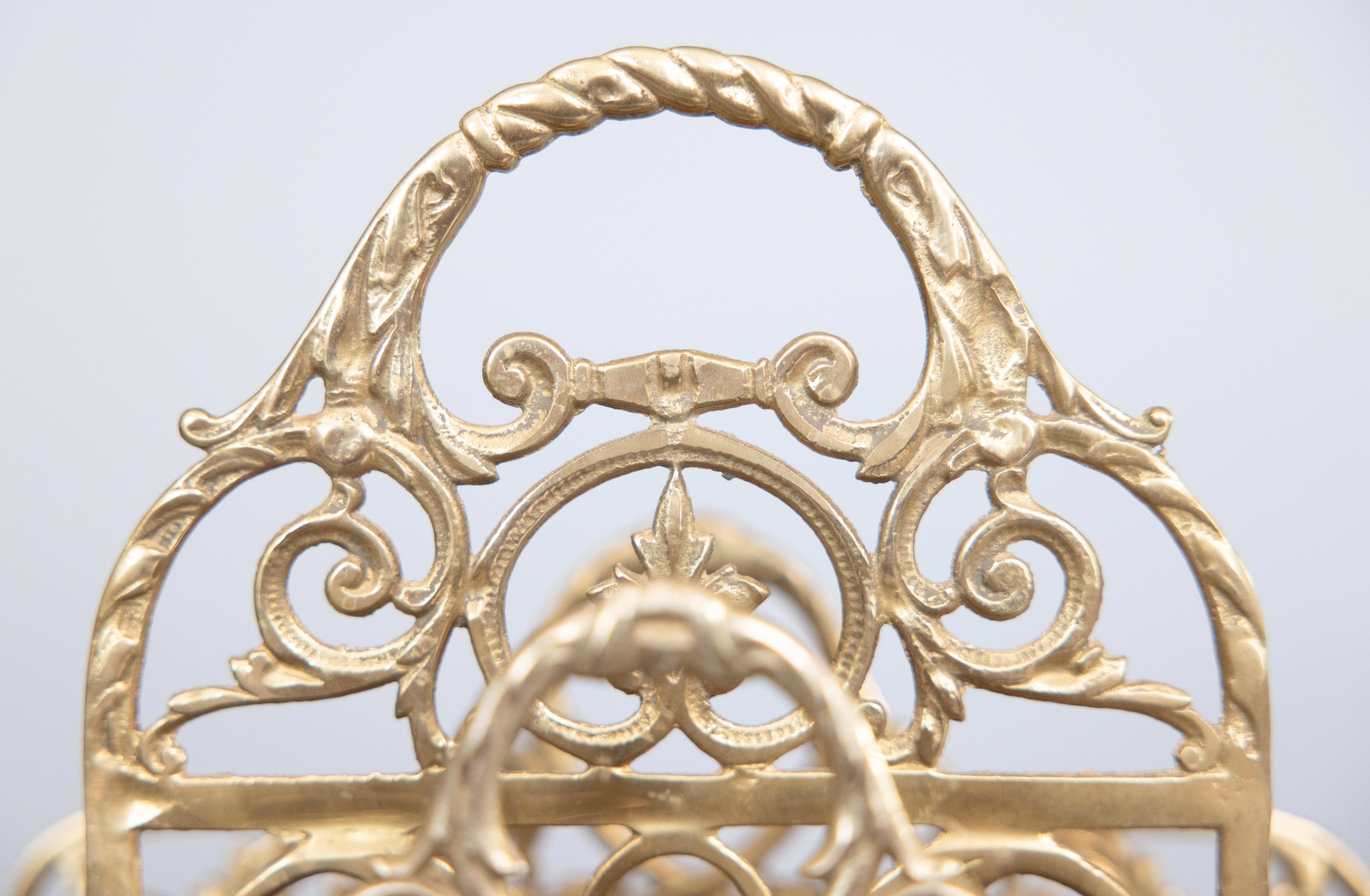 Grande portalettere in ottone in stile Art Nouveau, 1950 circa in vendita 3