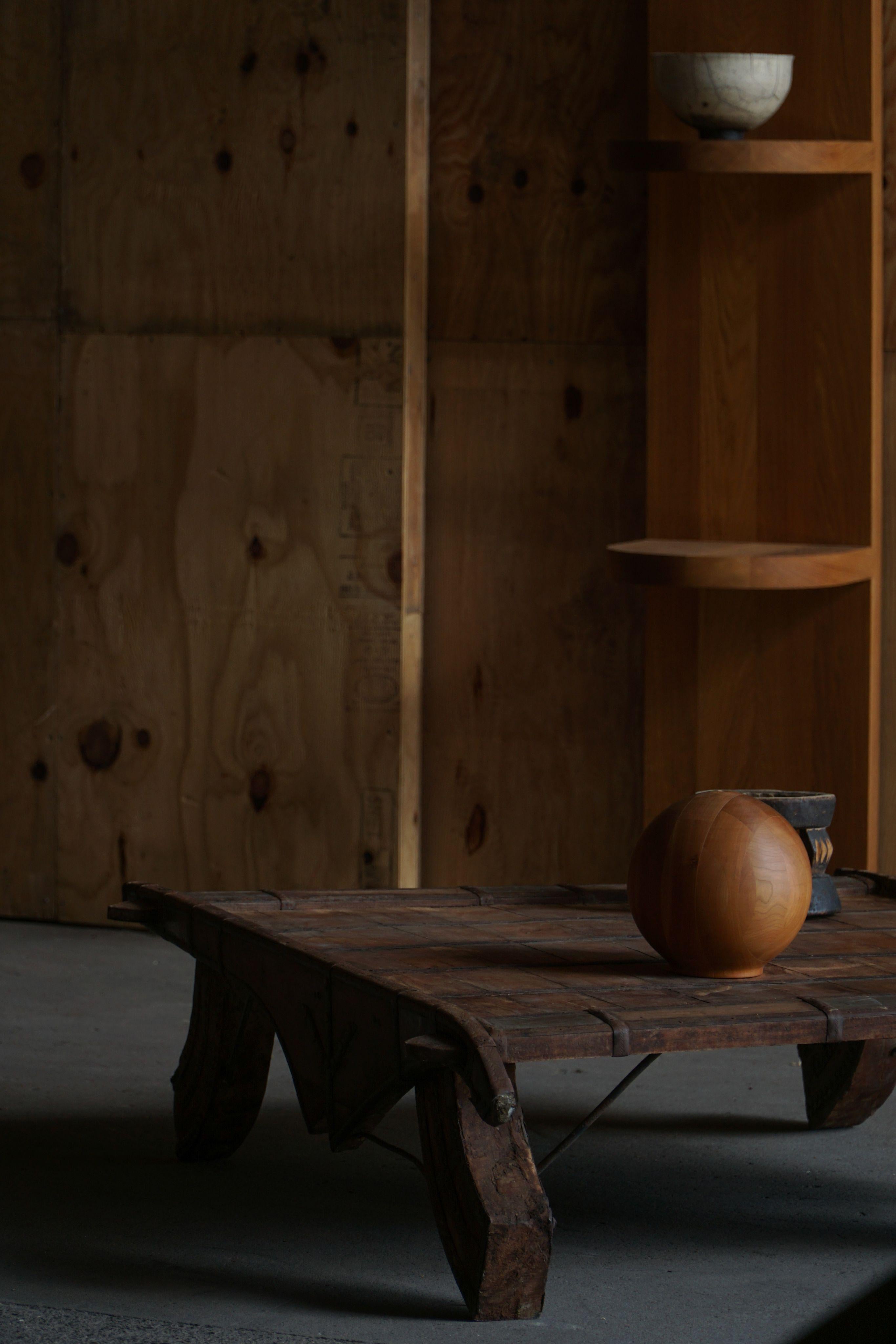 Grande tavolino asiatico vintage in teak invecchiato, inizio XX secolo in vendita 3