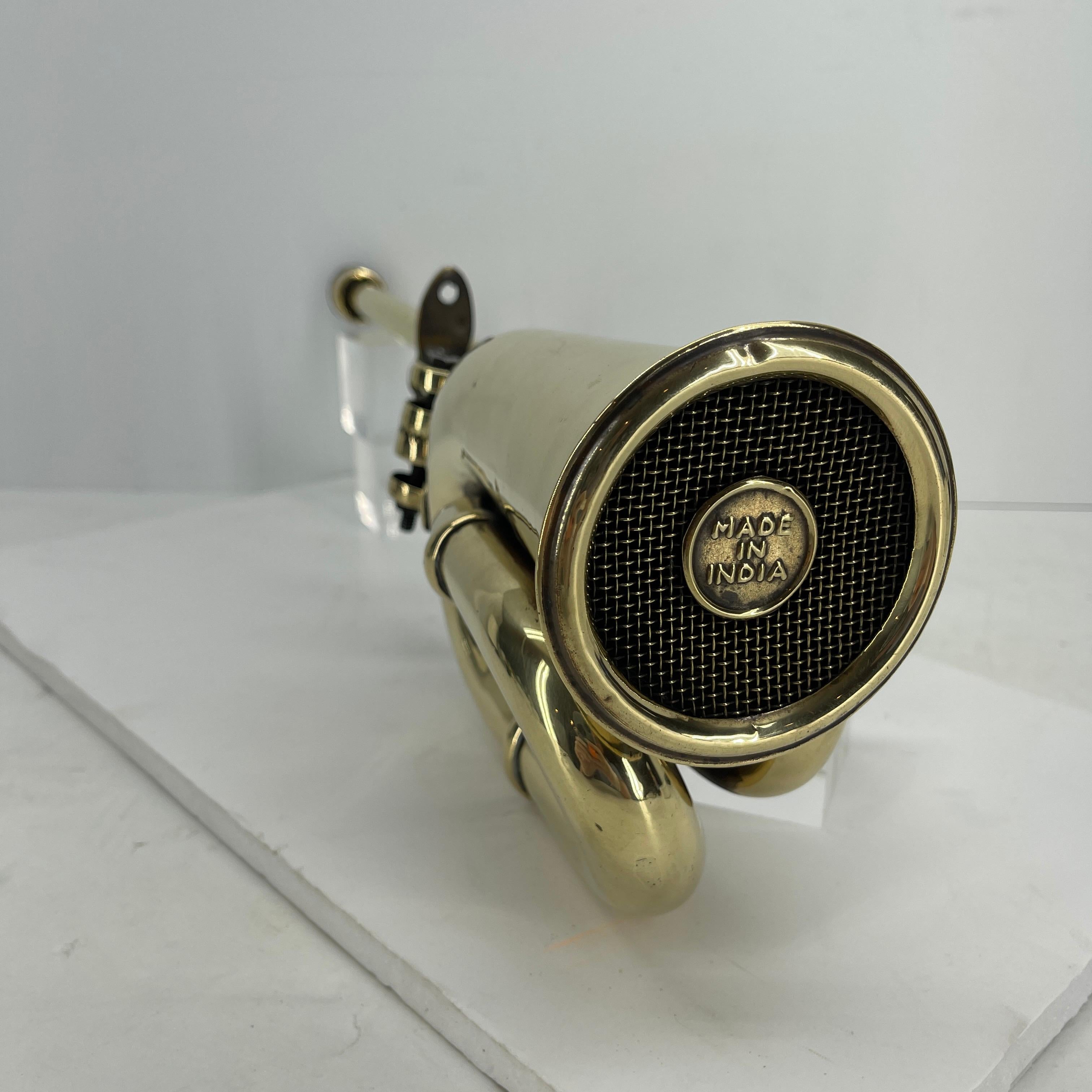 Large Vintage Automobile Heavy Brass Car Horn For Sale 8