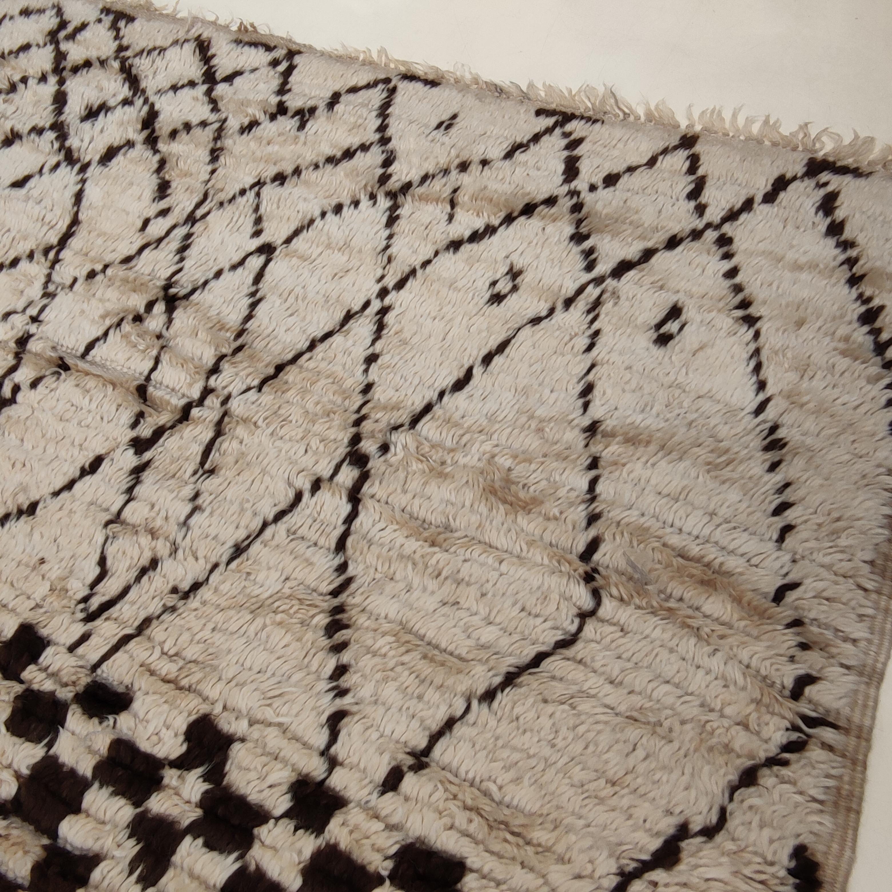Mid-Century Modern Large Vintage Azilal Moroccan Berber Rug with Abstract Pattern  For Sale