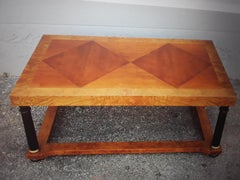 Large Vintage Baker Badge Burl Amboyna Coffee/ Coctail Table