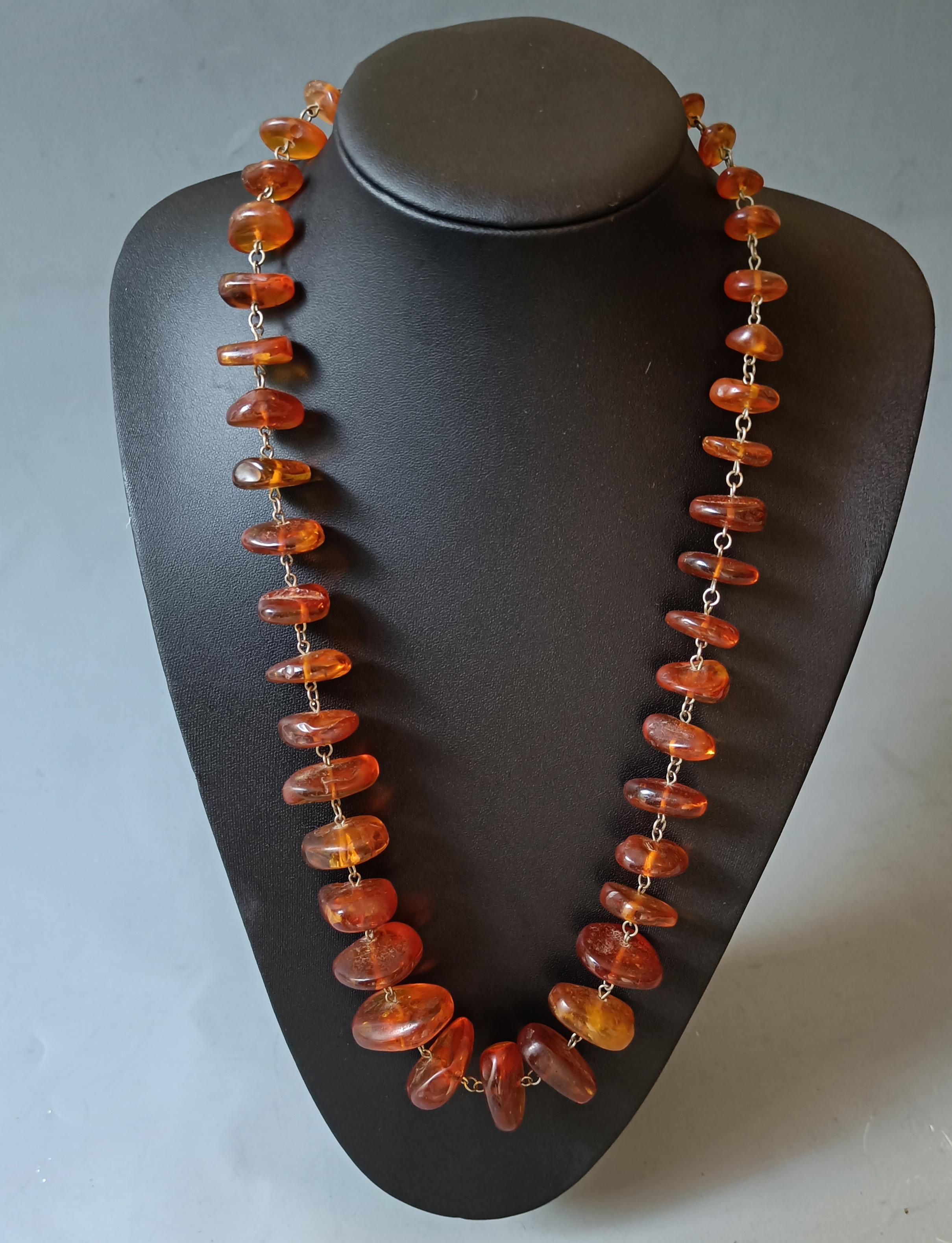 Lithuanian Large Vintage Baltic Amber Necklace jewellery gifts For Sale