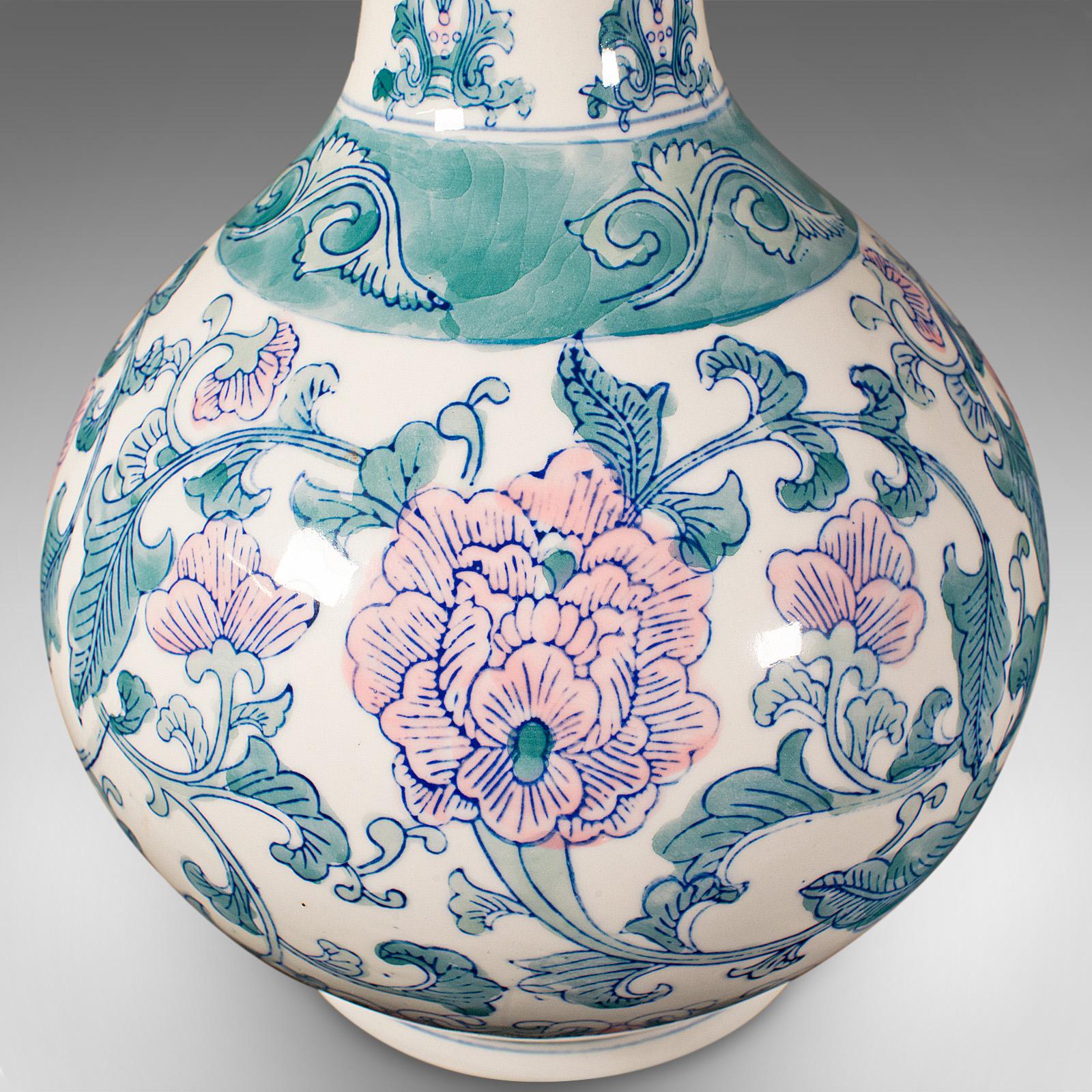 Large Vintage Baluster Vase, Chinese, Ceramic Flower Pot, Art Deco Revival, 1970 For Sale 6