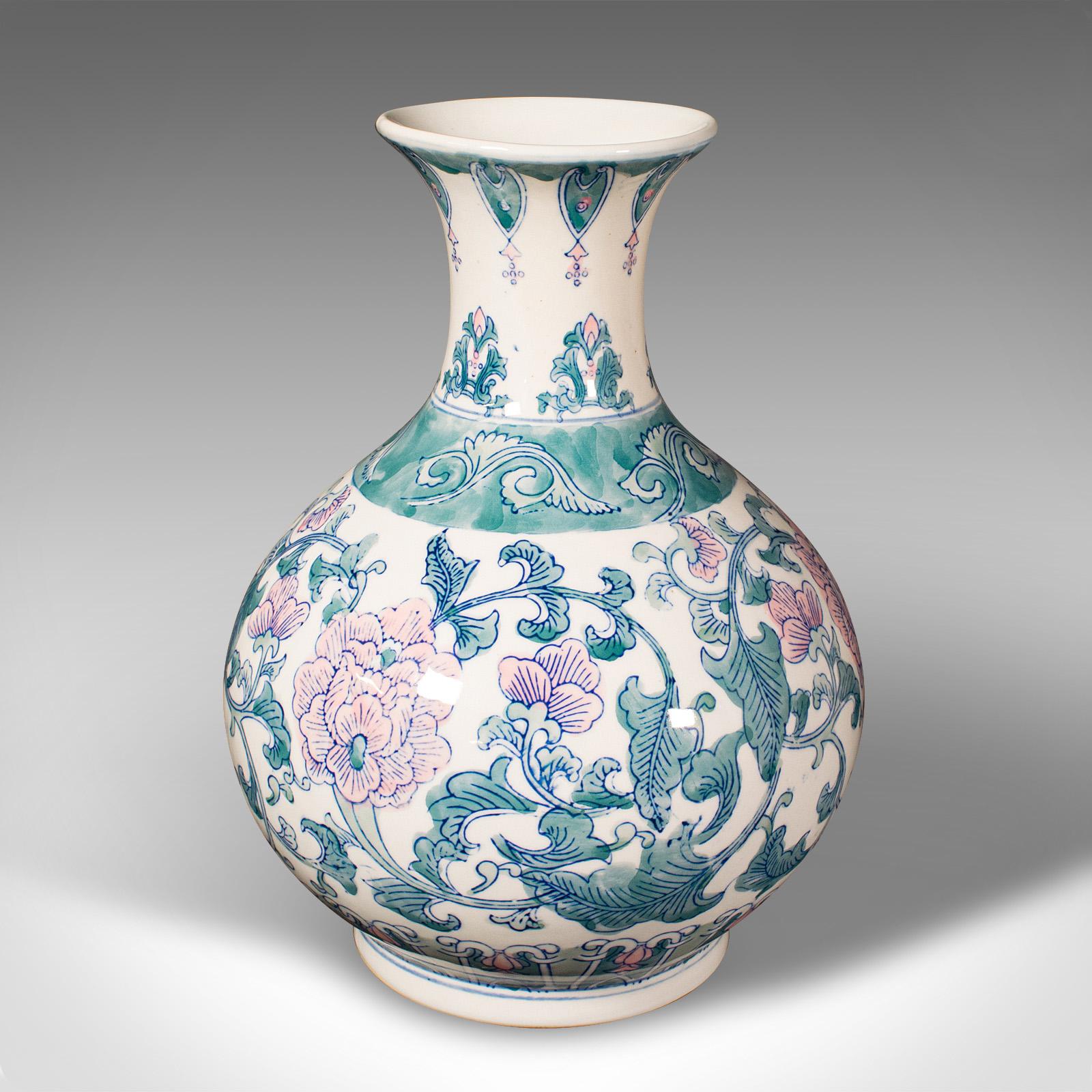 Large Vintage Baluster Vase, Chinese, Ceramic Flower Pot, Art Deco Revival, 1970 In Good Condition For Sale In Hele, Devon, GB