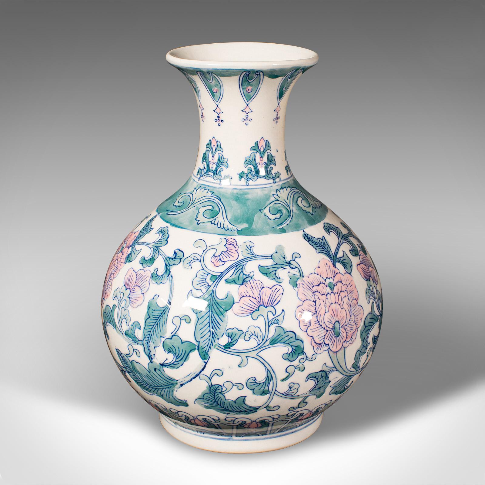 20th Century Large Vintage Baluster Vase, Chinese, Ceramic Flower Pot, Art Deco Revival, 1970 For Sale