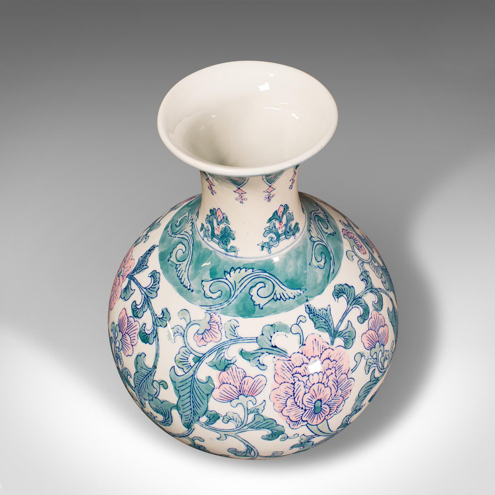 Large Vintage Baluster Vase, Chinese, Ceramic Flower Pot, Art Deco Revival, 1970 For Sale 2