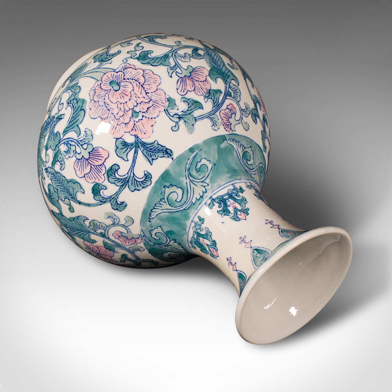 Large Vintage Baluster Vase, Chinese, Ceramic Flower Pot, Art Deco Revival, 1970 For Sale 3