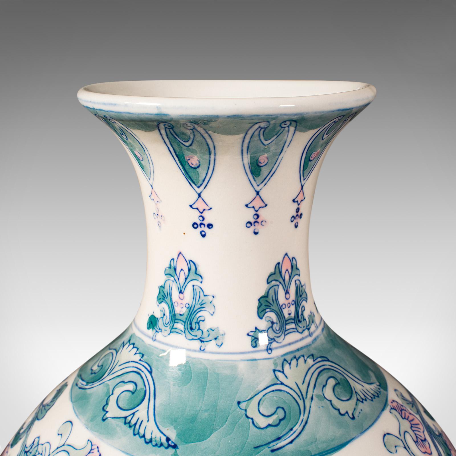 Large Vintage Baluster Vase, Chinese, Ceramic Flower Pot, Art Deco Revival, 1970 For Sale 5