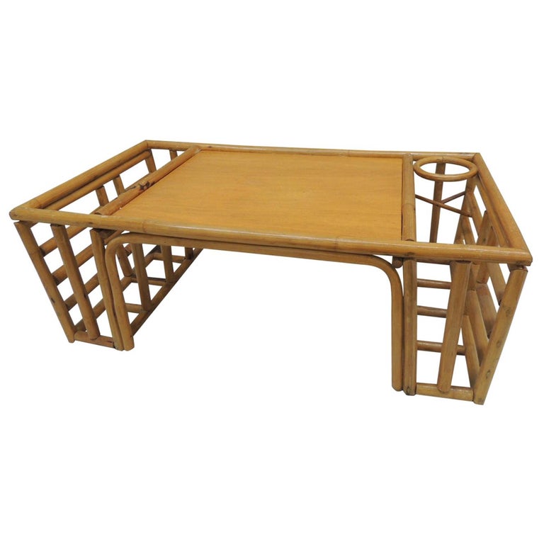 Large Vintage Bamboo and Rattan Bed Serving Tray at 1stDibs vintage