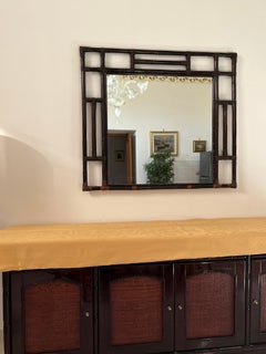 Large Italian Vintage Bamboo Mirror  1970s