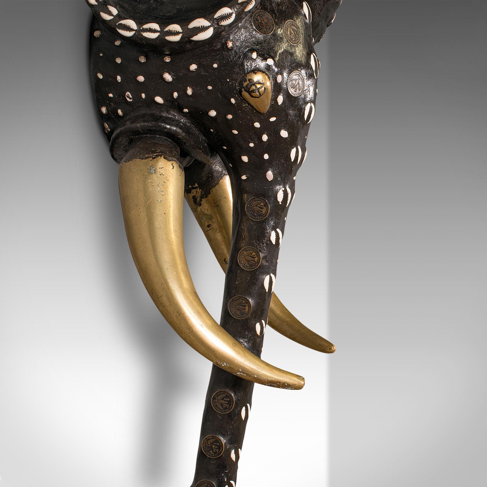 Hardwood Large Vintage Bamileke Elephant Mask, Cameroon, Decorative, Tribal, Circa 1930 For Sale