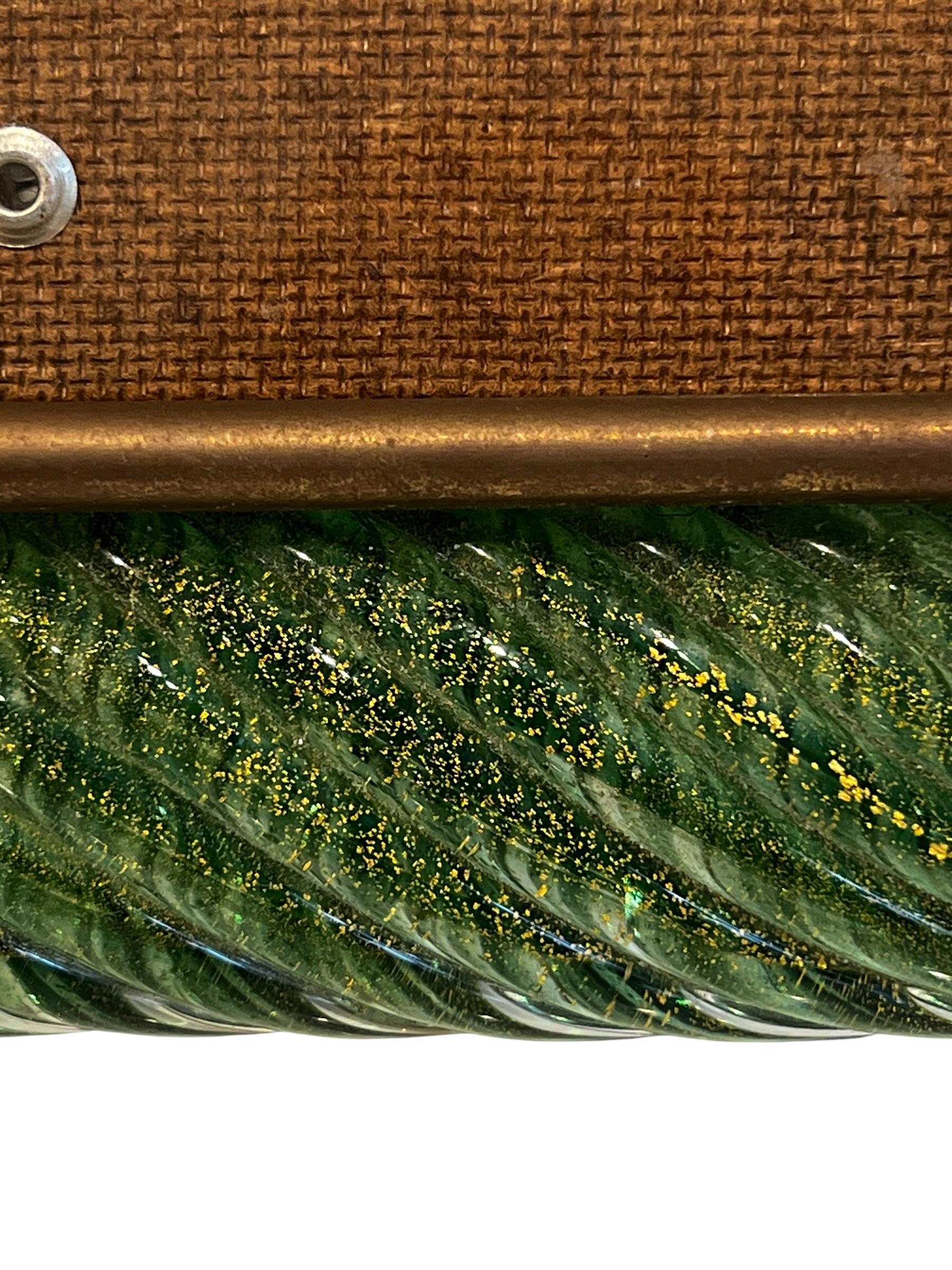 Grande cornice d'epoca Barovier&Toso in vetro di Murano verde smeraldo e oro in vendita 2