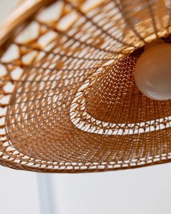 Large Vintage Basket Lamp with Chrome Mid Century Design Italy, 1970s