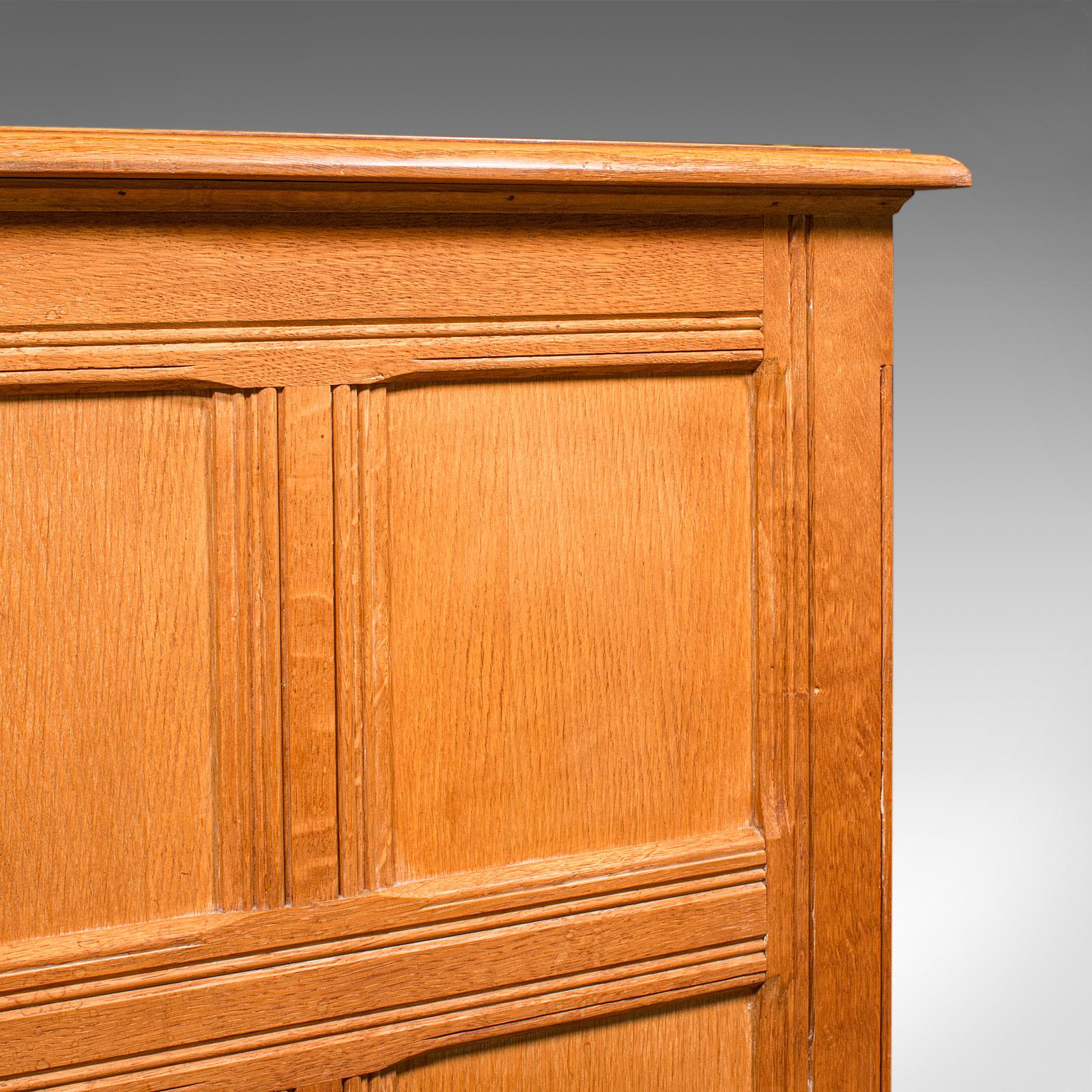Large Vintage Bespoke Kneehole Desk, English, Oak, Writing Table, Mid Century For Sale 4