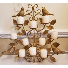 Large Vintage Bird Free Standing Holds 10 Candles Candelabra Wall Candleholder