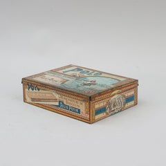Large Vintage Biscuit Tin With Polo Scene