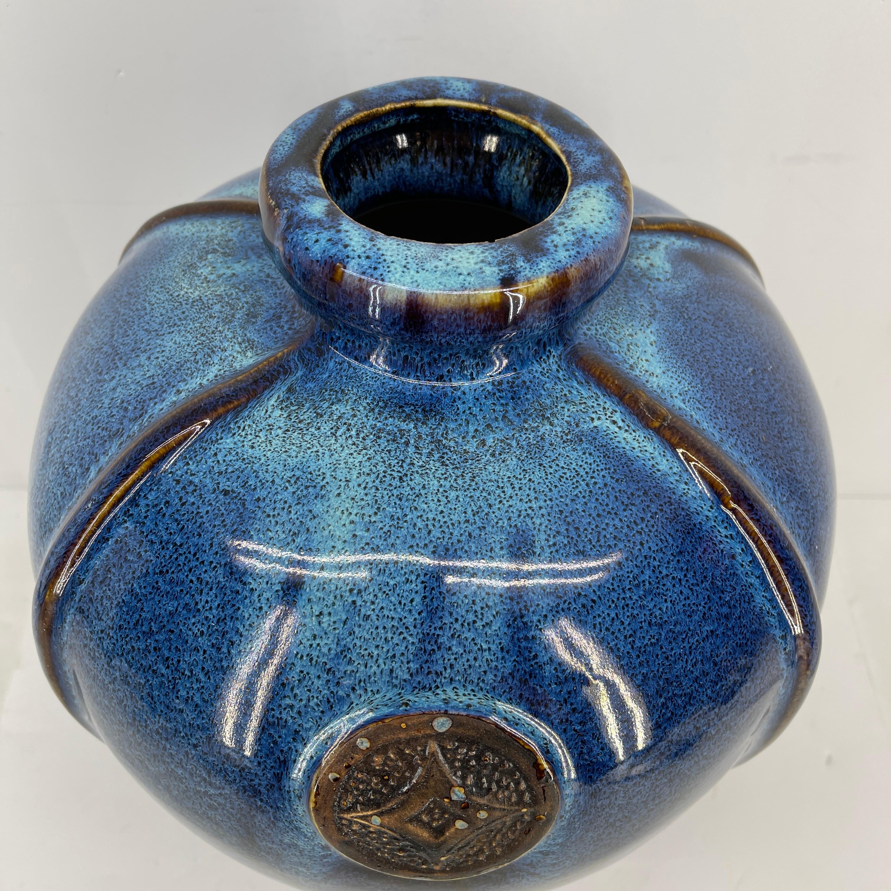 vintage blue ceramic vase