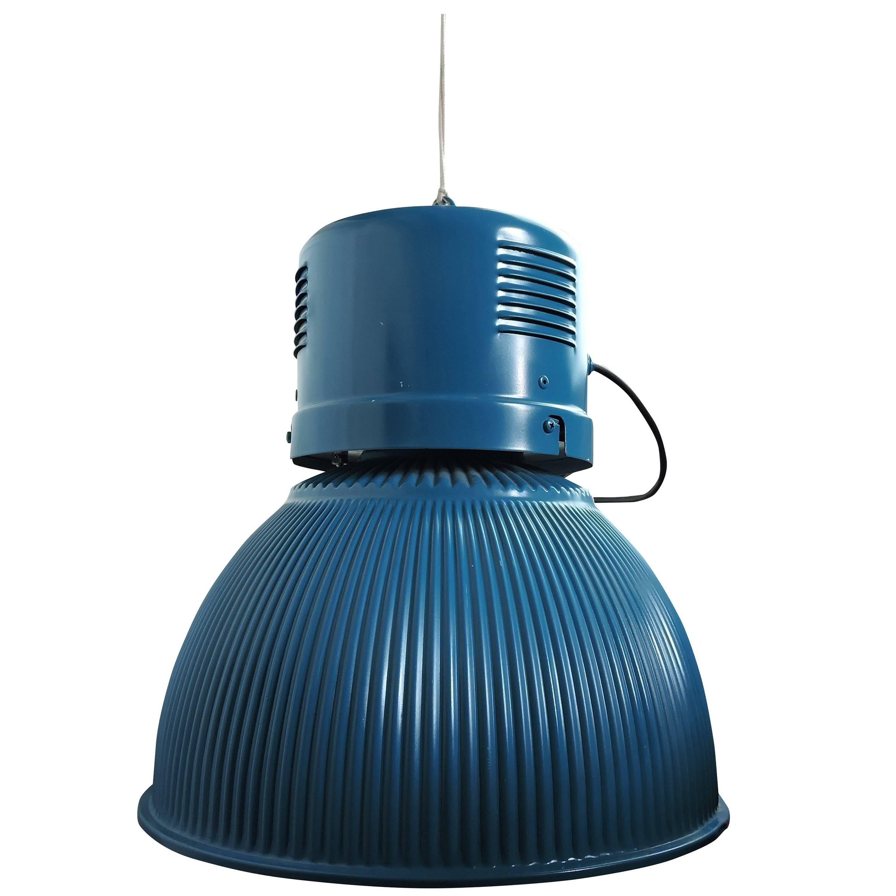 Large Vintage Blue Lamp For Sale