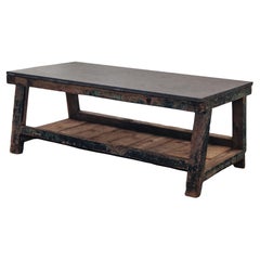 Large Vintage Bluestone Work Table From France, Circa 1940