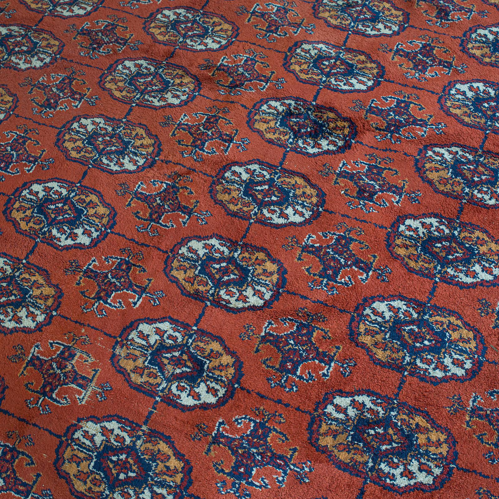 Large Vintage Bokhara Carpet, Middle Eastern, Hall, Living Room, Rug, circa 1970 5