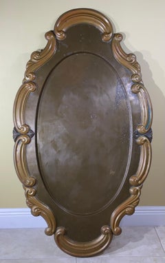 Decorativo oval vintage grande de latón y cobre  Bandeja 51".25 x 31"