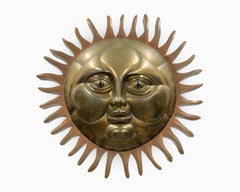 Large Vintage Brass and Copper Sun Sculpture by Sergio Bustamante