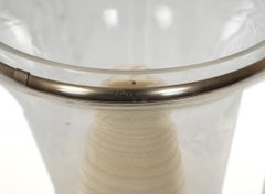 Large Vintage Brass and Glass Hurricane Candleholder