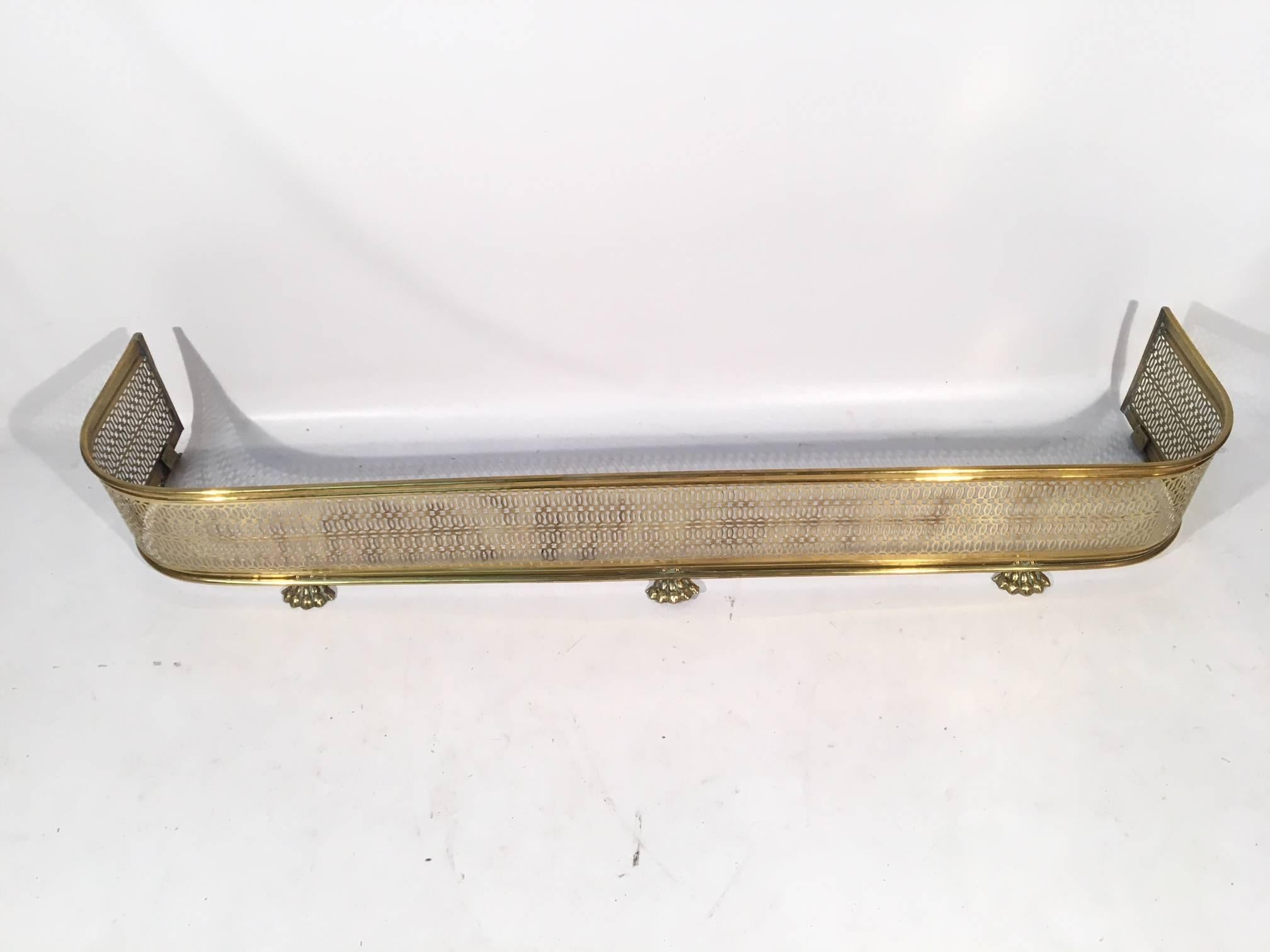 Große Vintage Messing Klaue Fuß Kamin Fender 2