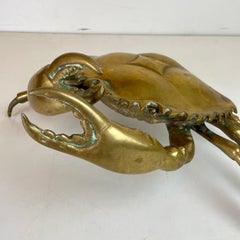 Large Vintage Brass Crab Sculpture-Box