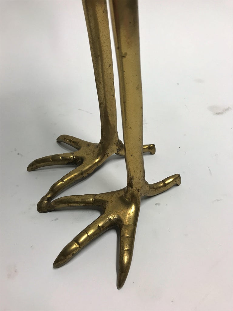 Large Vintage Brass Crane Bird, 1970s For Sale 2