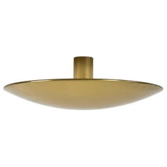Grande lampada da incasso o applique vintage in ottone di Florian Schulz, Germania, anni '70