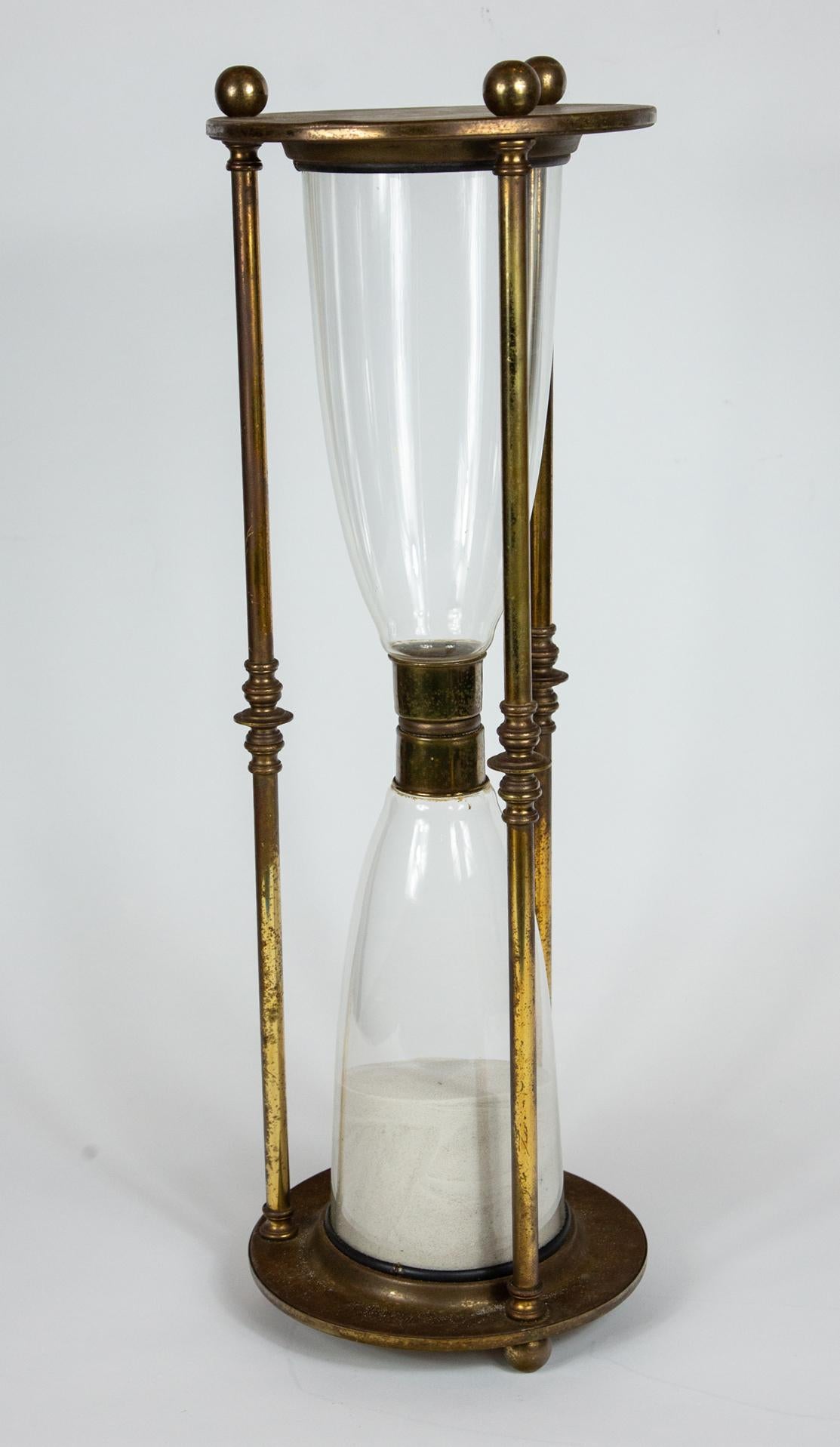 Large Vintage Brass Hourglass In Good Condition In New York, NY