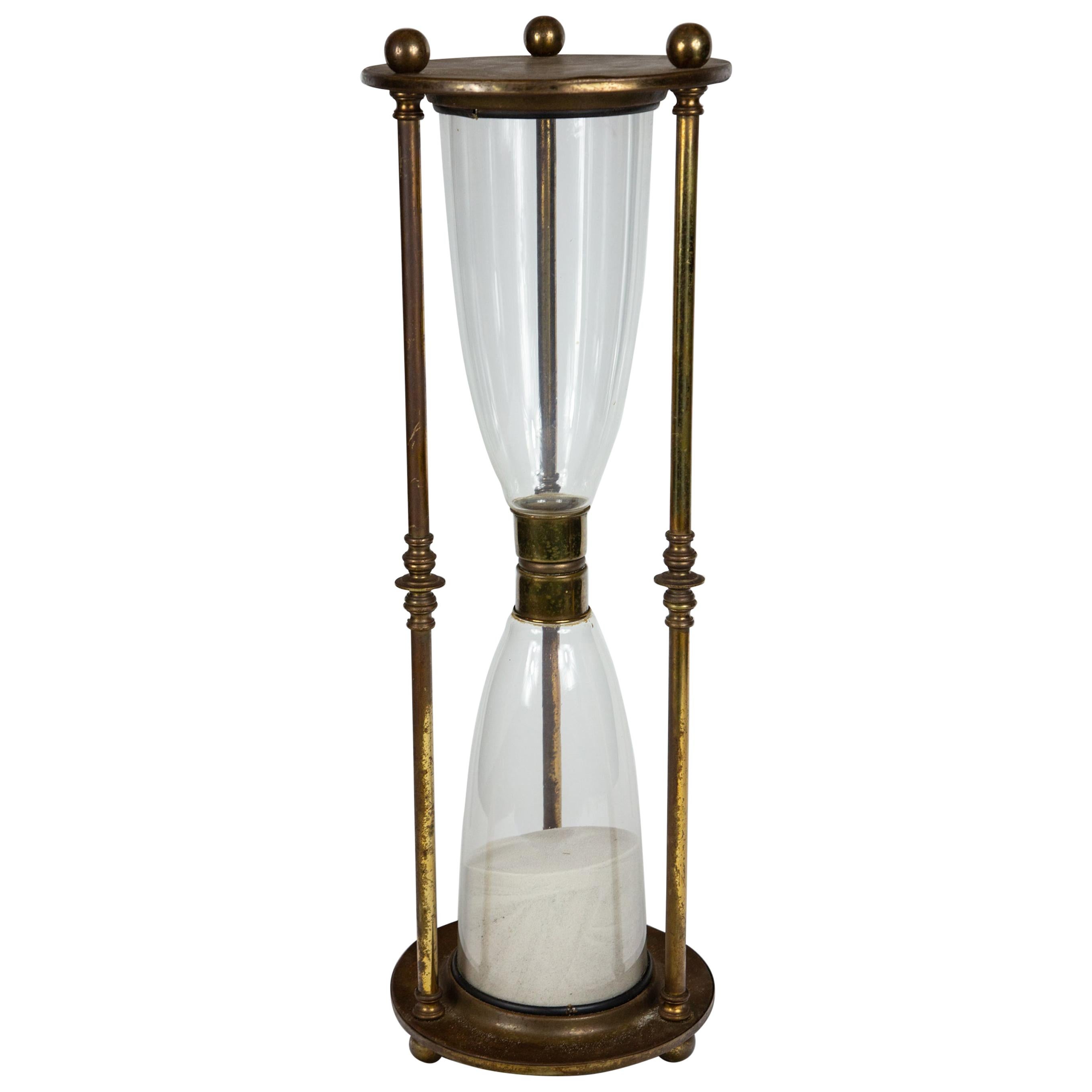 Large Vintage Brass Hourglass