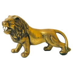 Large Vintage Brass Lion