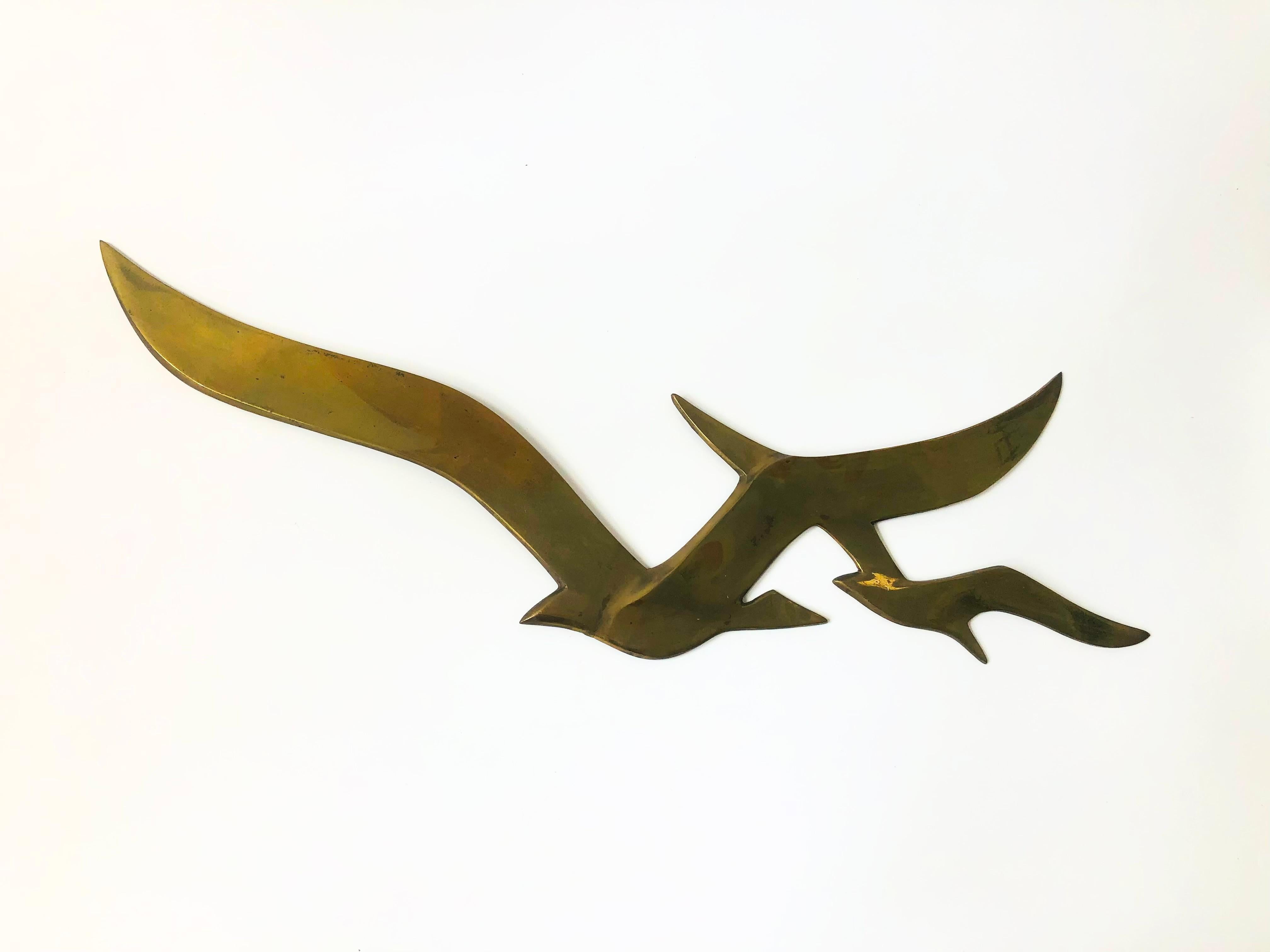 brass seagull wall decor