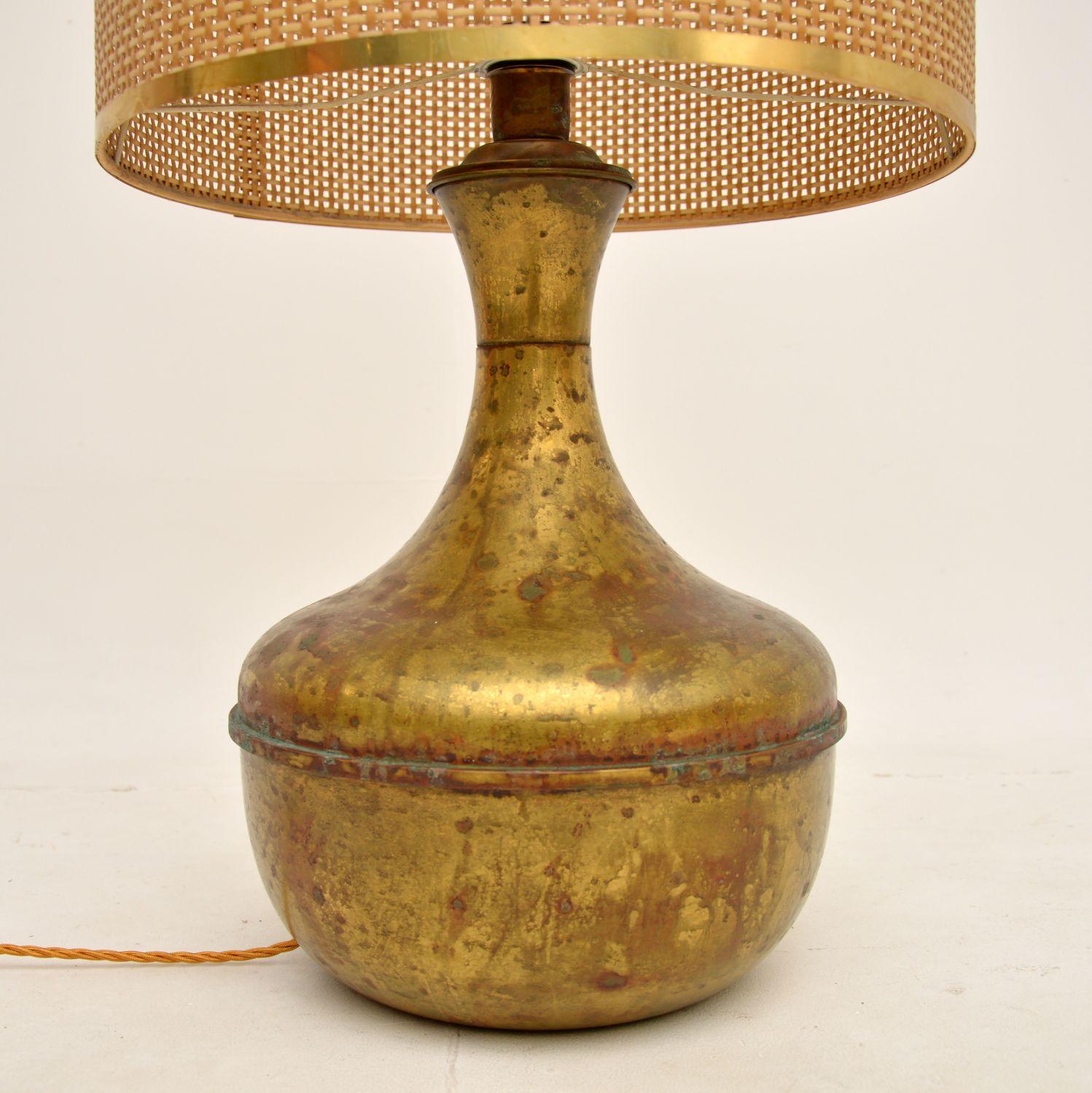 Large Vintage Brass Table Lamp For Sale 2