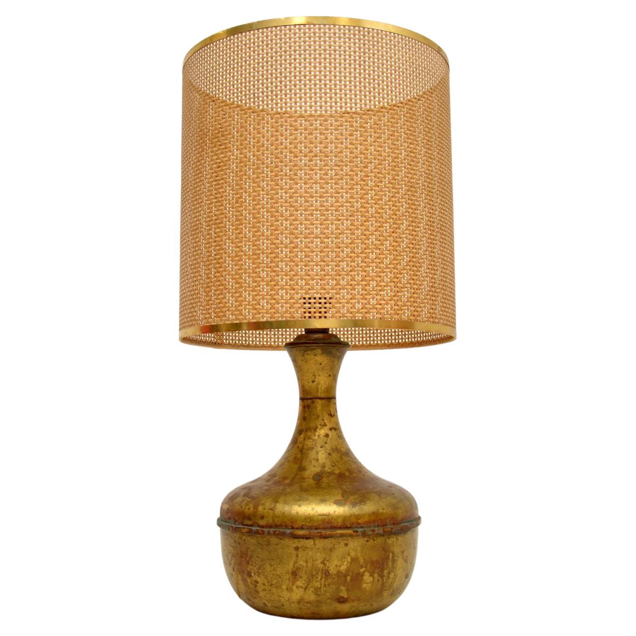 Large Vintage Brass Table Lamp For Sale