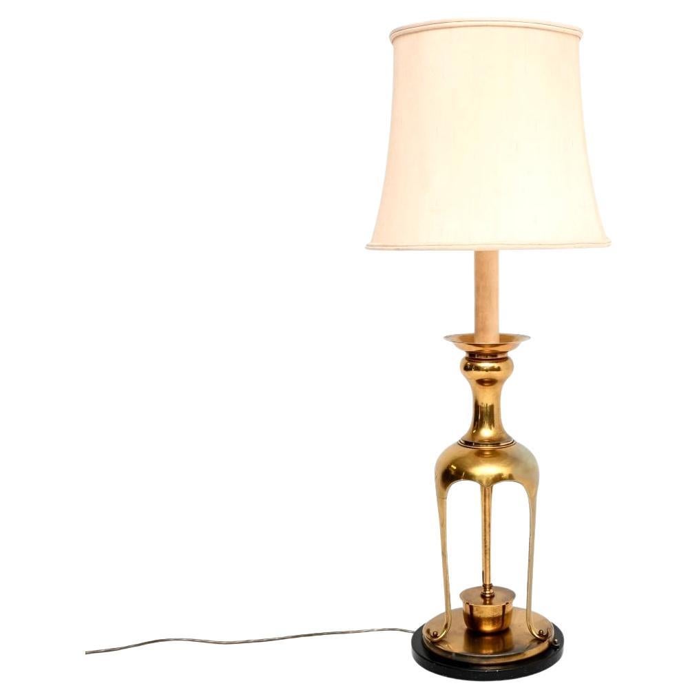 Large Vintage Brass Table Lamp For Sale