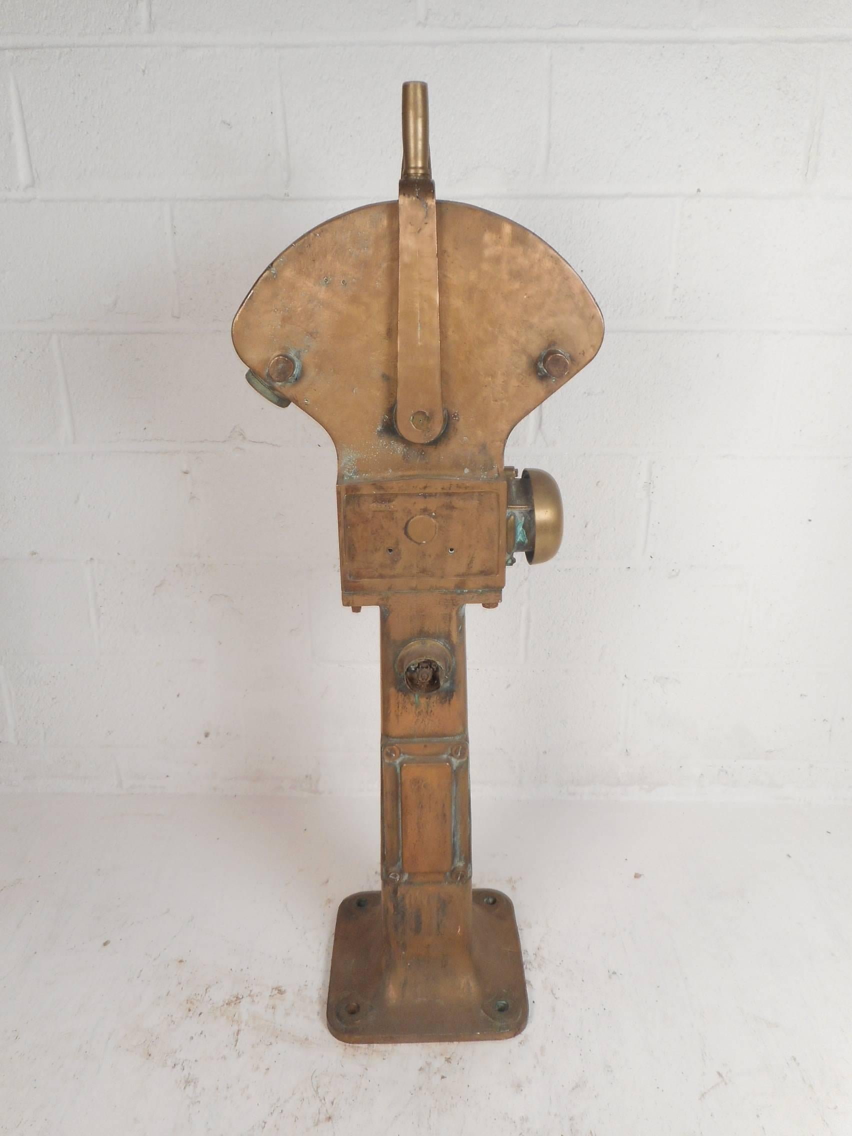 Mid-Century Modern Large Vintage Brass Telegraph by Siemens Brothers and Co.