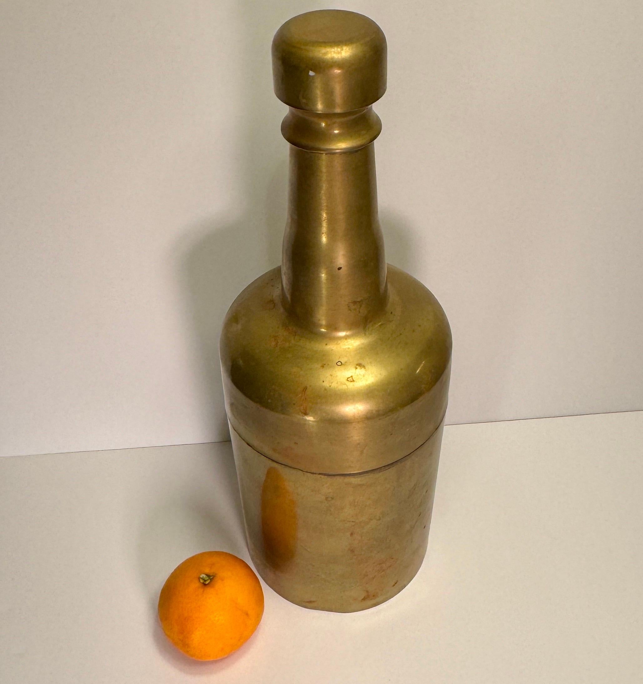 Large Vintage Brass Wine Cooler 2 Piece, 1930's In Good Condition For Sale In Haddonfield, NJ