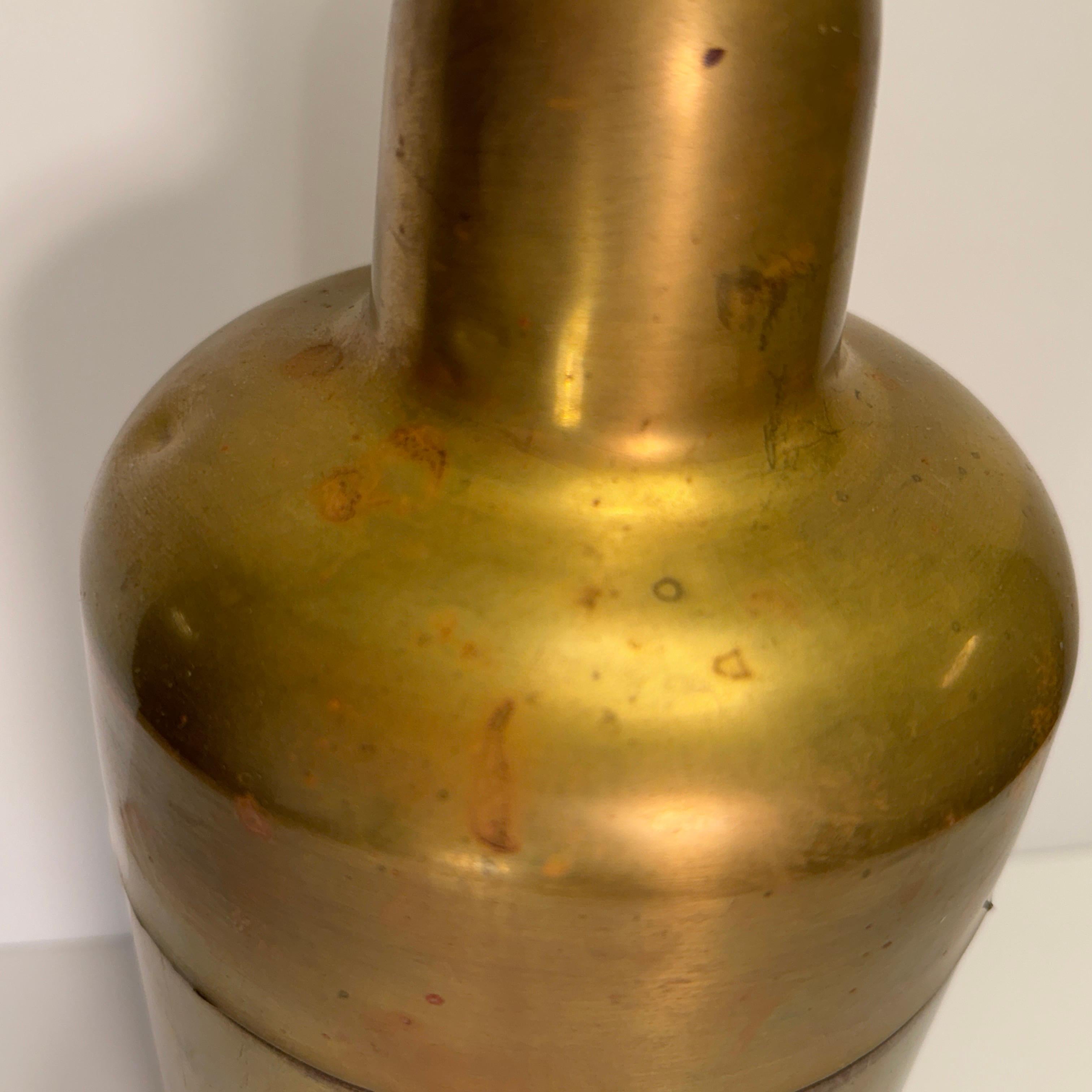 Large Vintage Brass Wine Cooler 2 Piece, 1930's For Sale 1