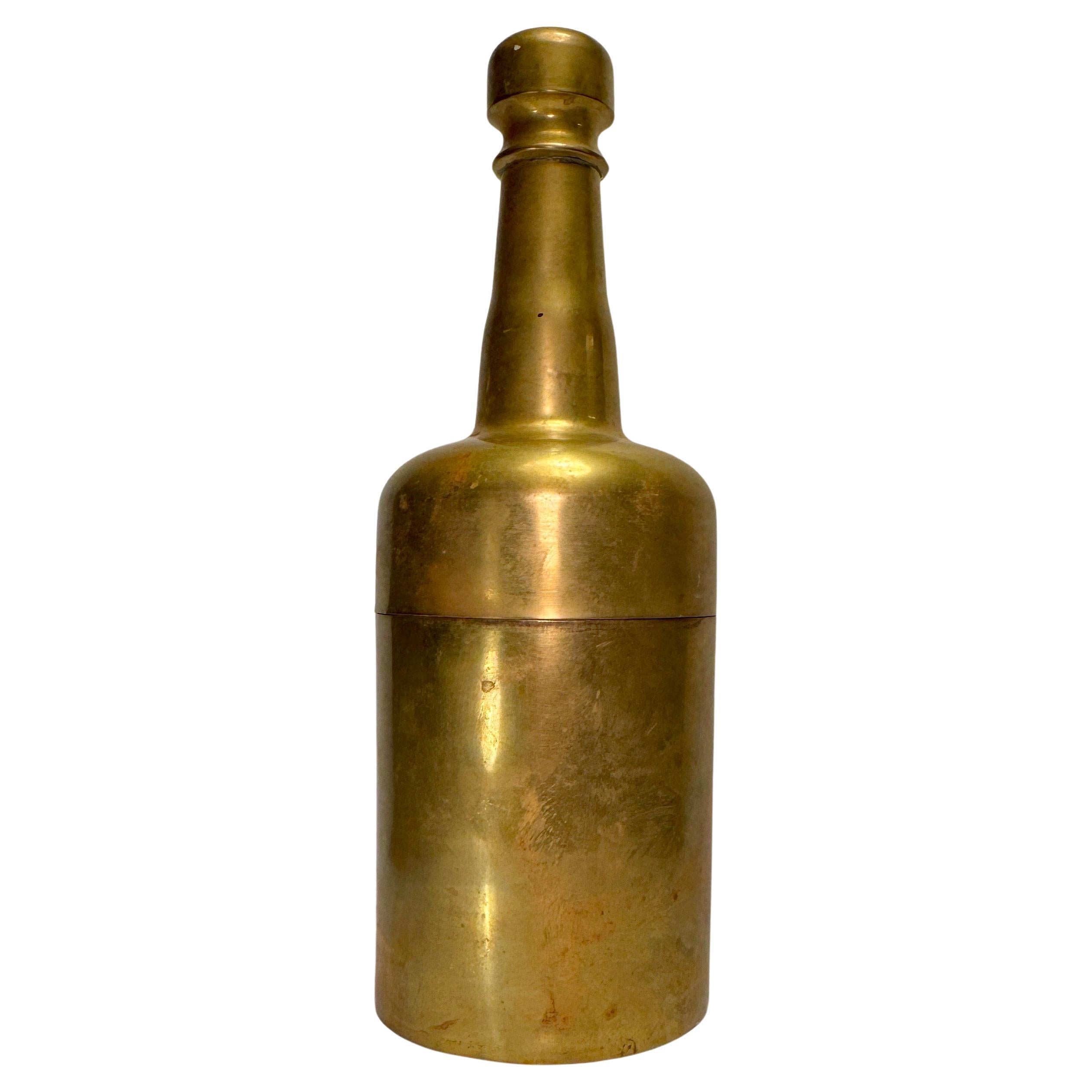 Large Vintage Brass Wine Cooler 2 Piece, 1930's For Sale