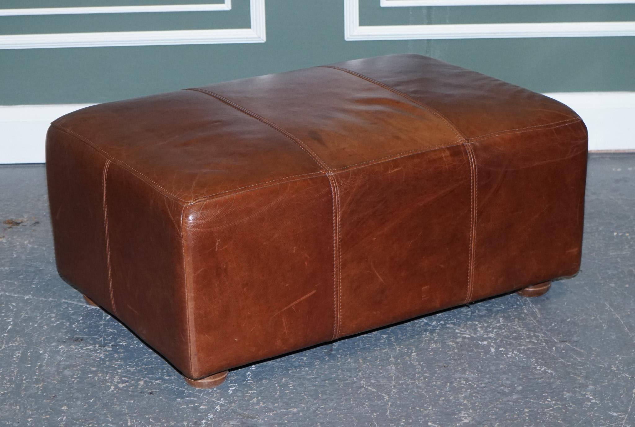 large leather footstool