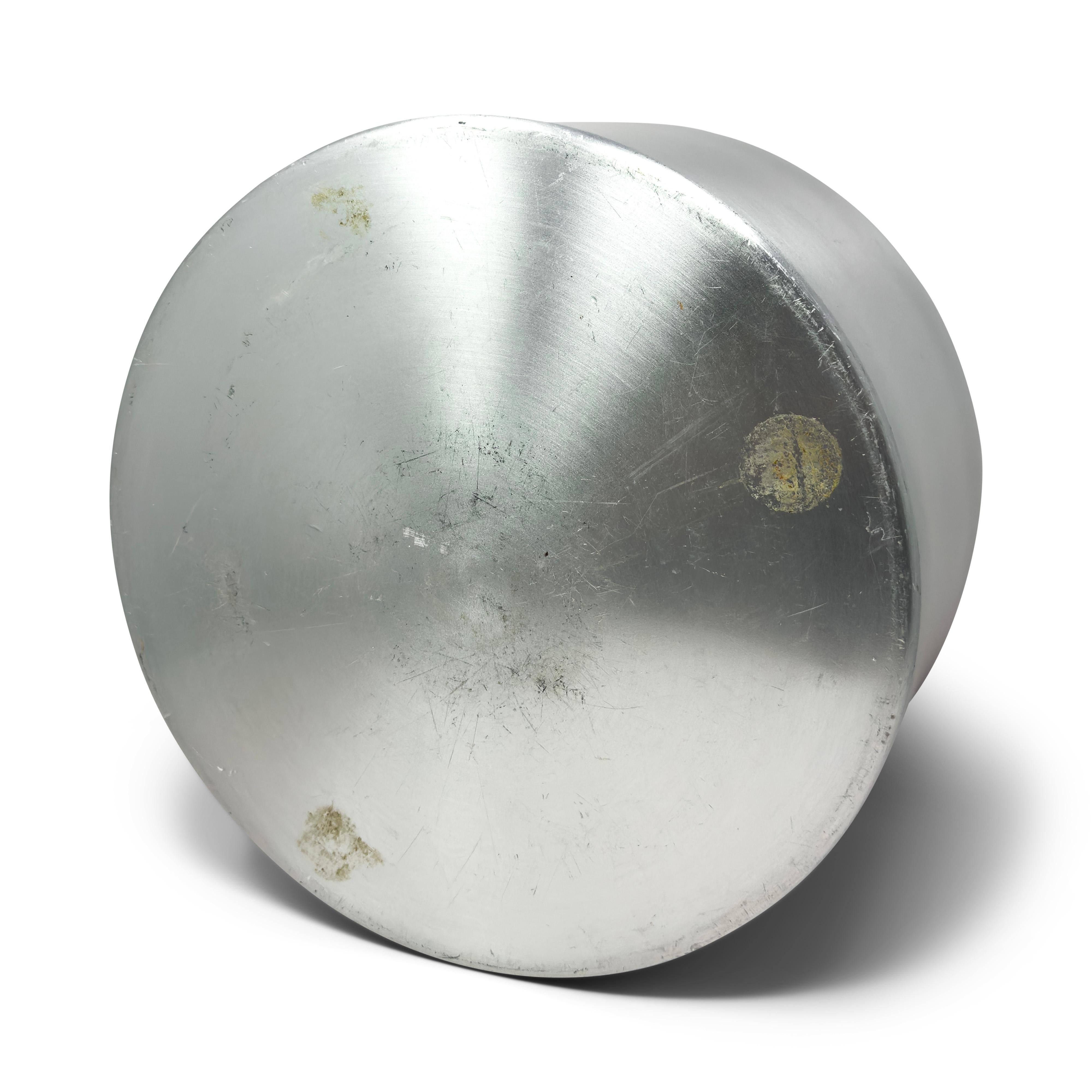 Großes Vintage-Pflanzgefäß aus gebürstetem Aluminium von Paul Mayen für Habitat (20. Jahrhundert)