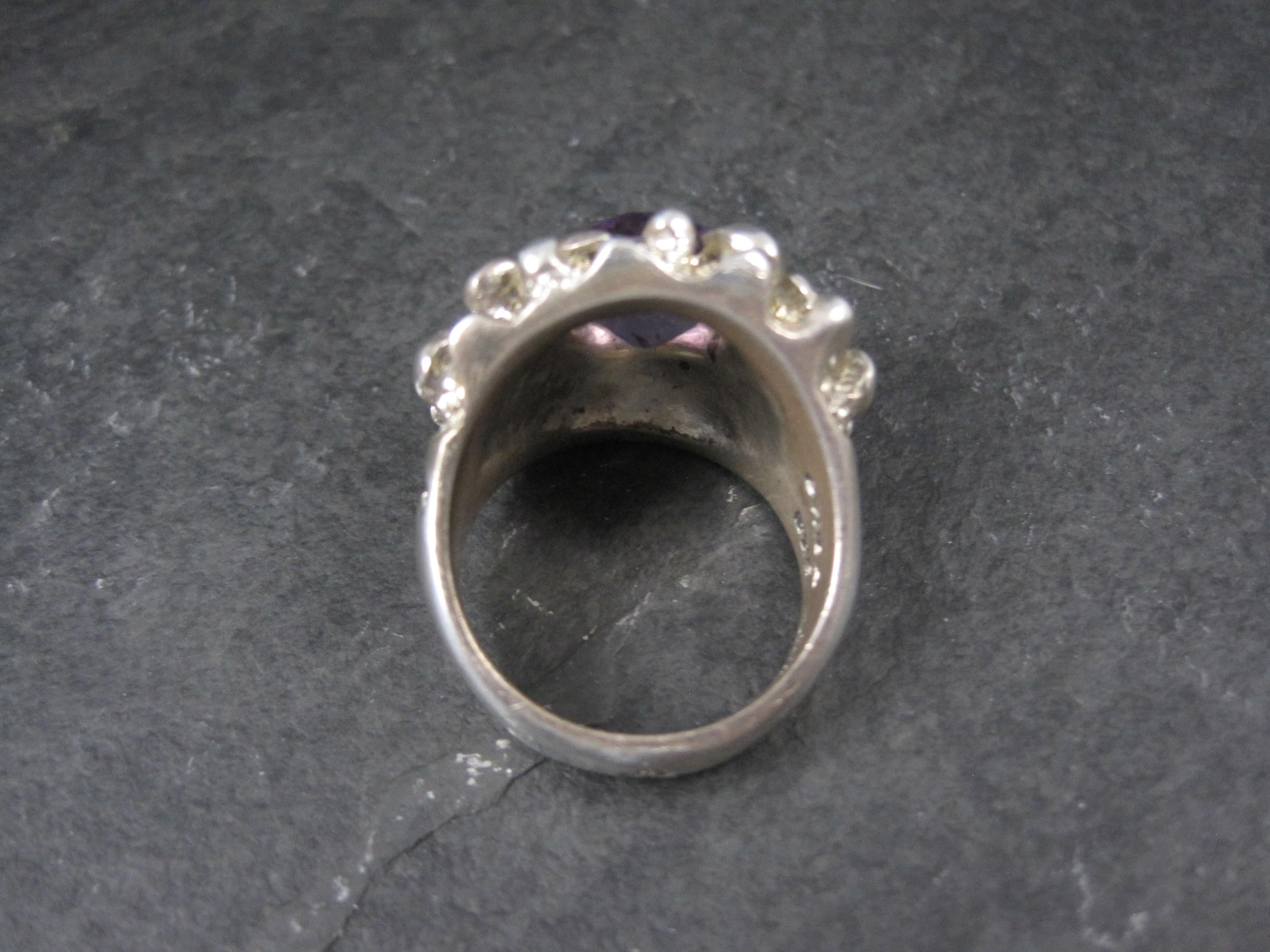 Grande bague vintage brutaliste taille 11 argent sterling mexicain Unisexe en vente