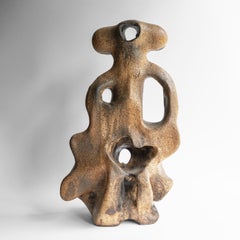Grande scultura brutalista d'epoca in ceramica smaltata, inglese, anni '80