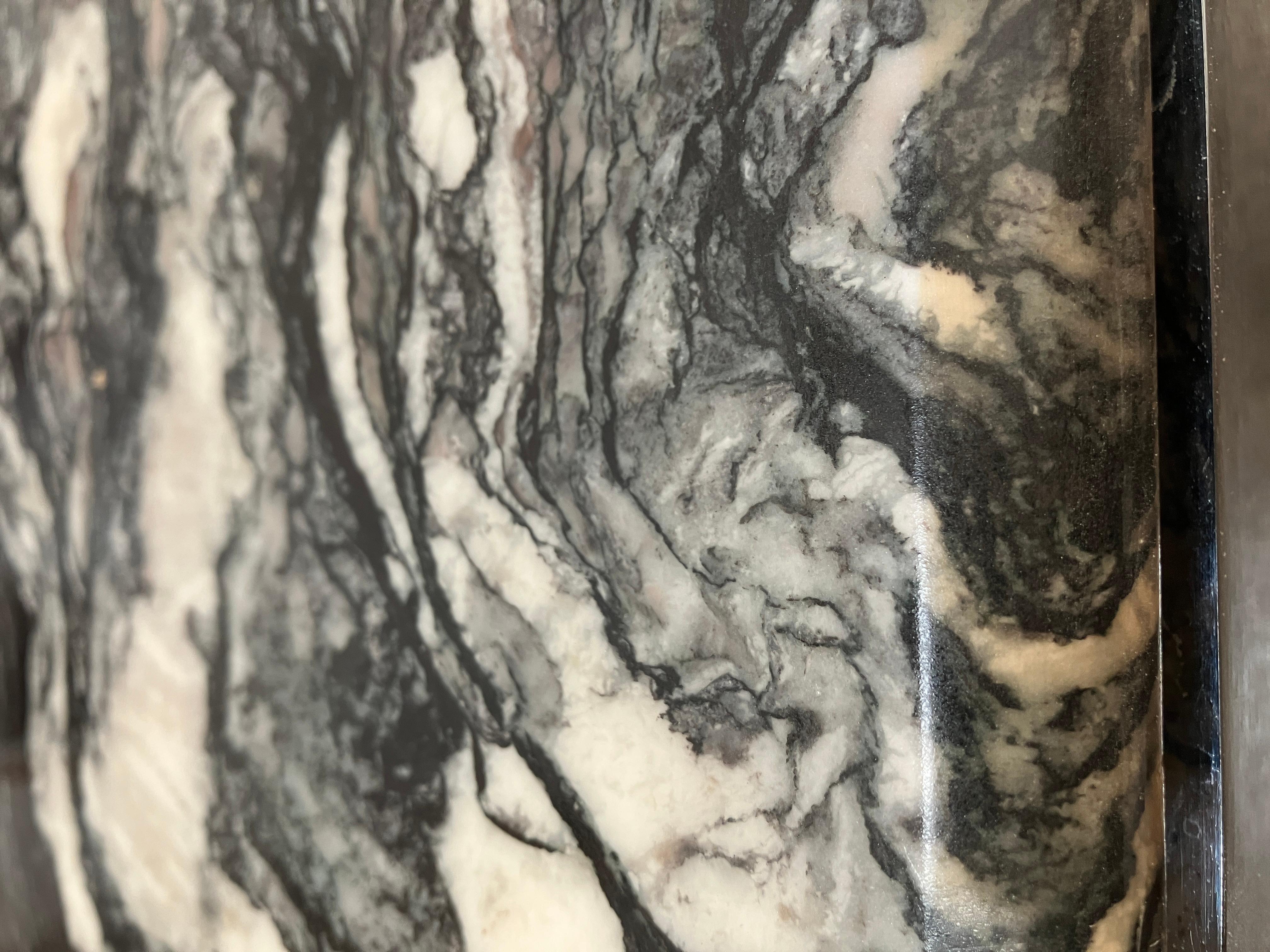 Large vintage Brutalist marble coffee table made in the 70s For Sale 5
