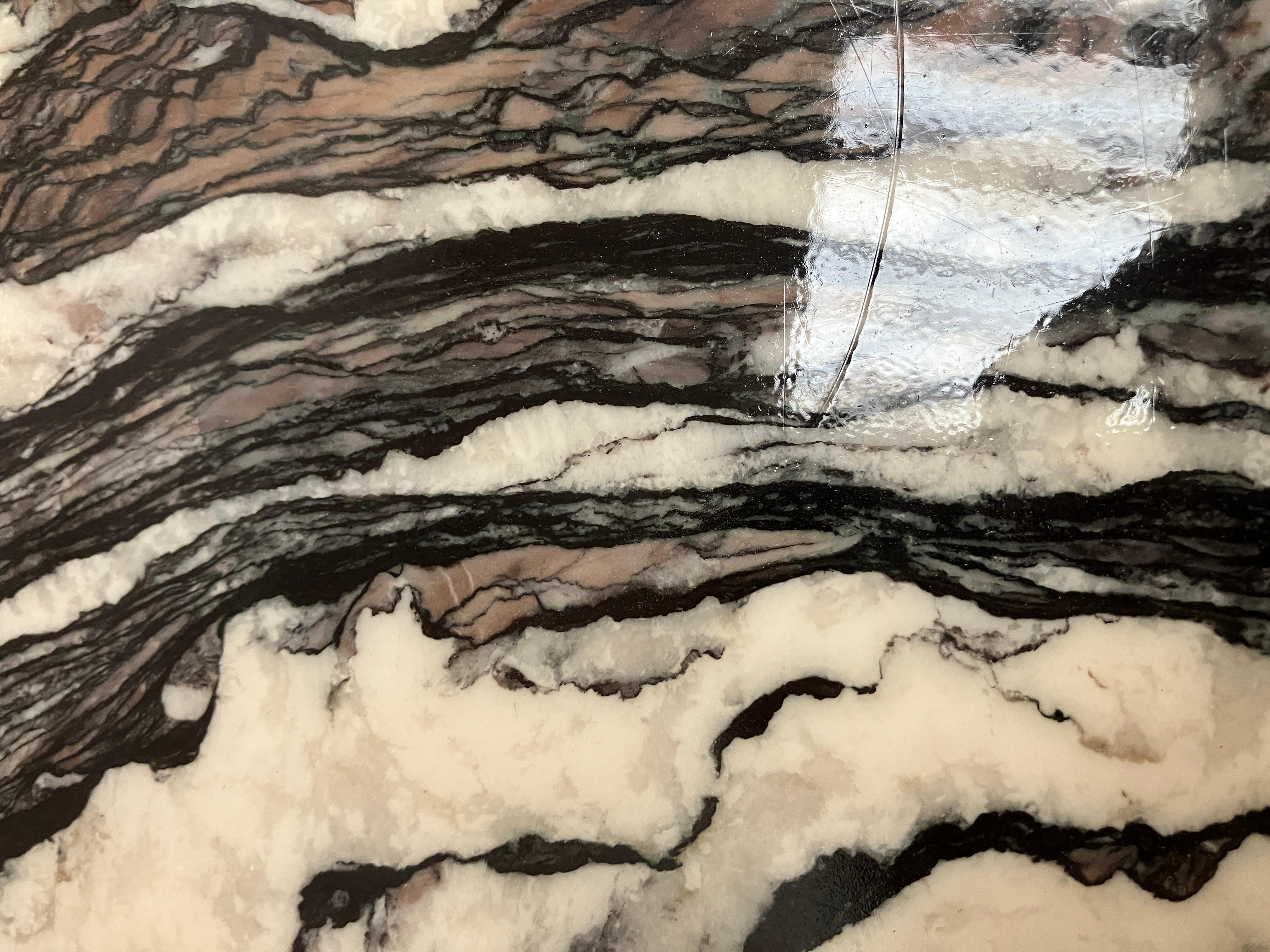 Large vintage Brutalist marble coffee table made in the 70s For Sale 4