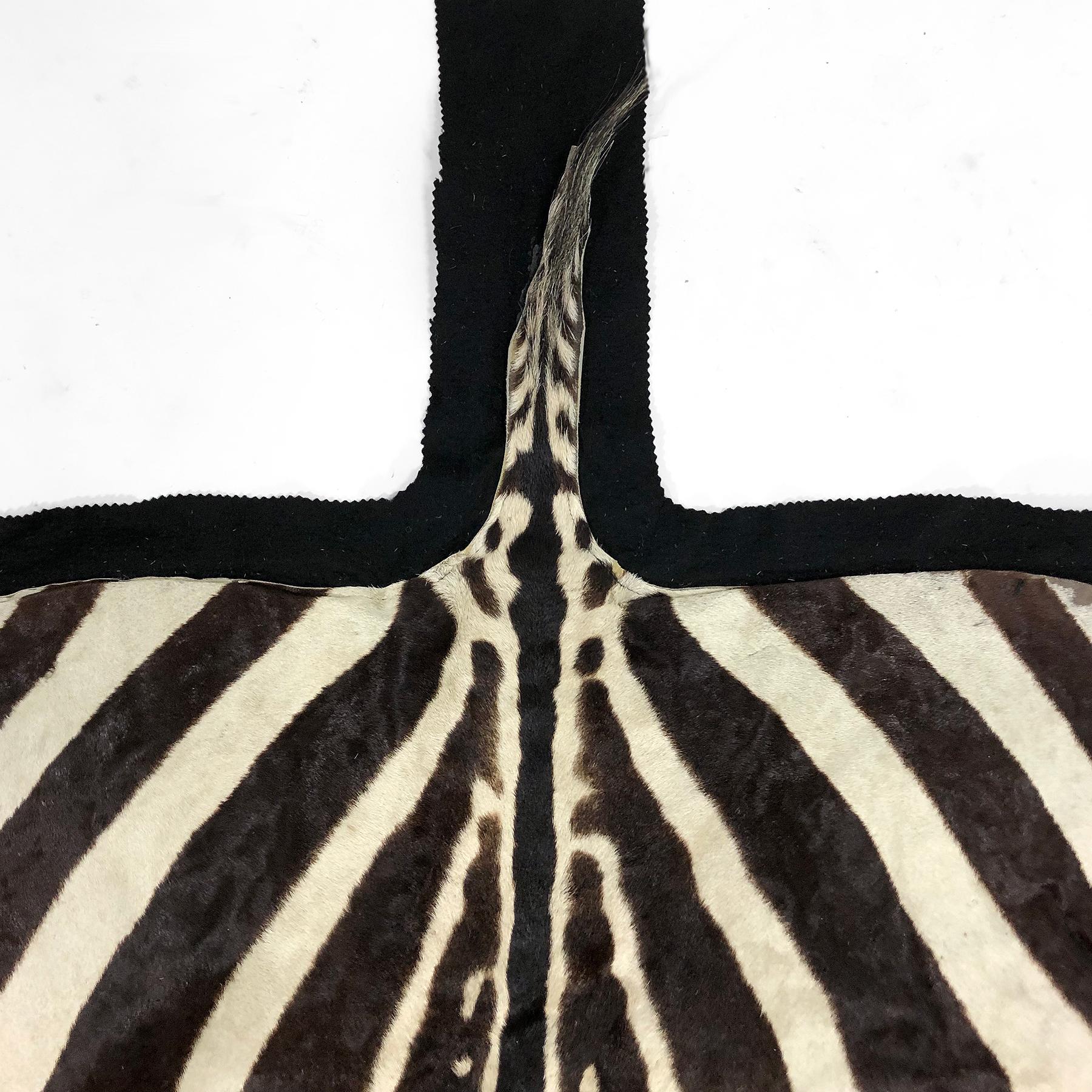 20th Century Large Vintage Burchell Zebra Hide Rug